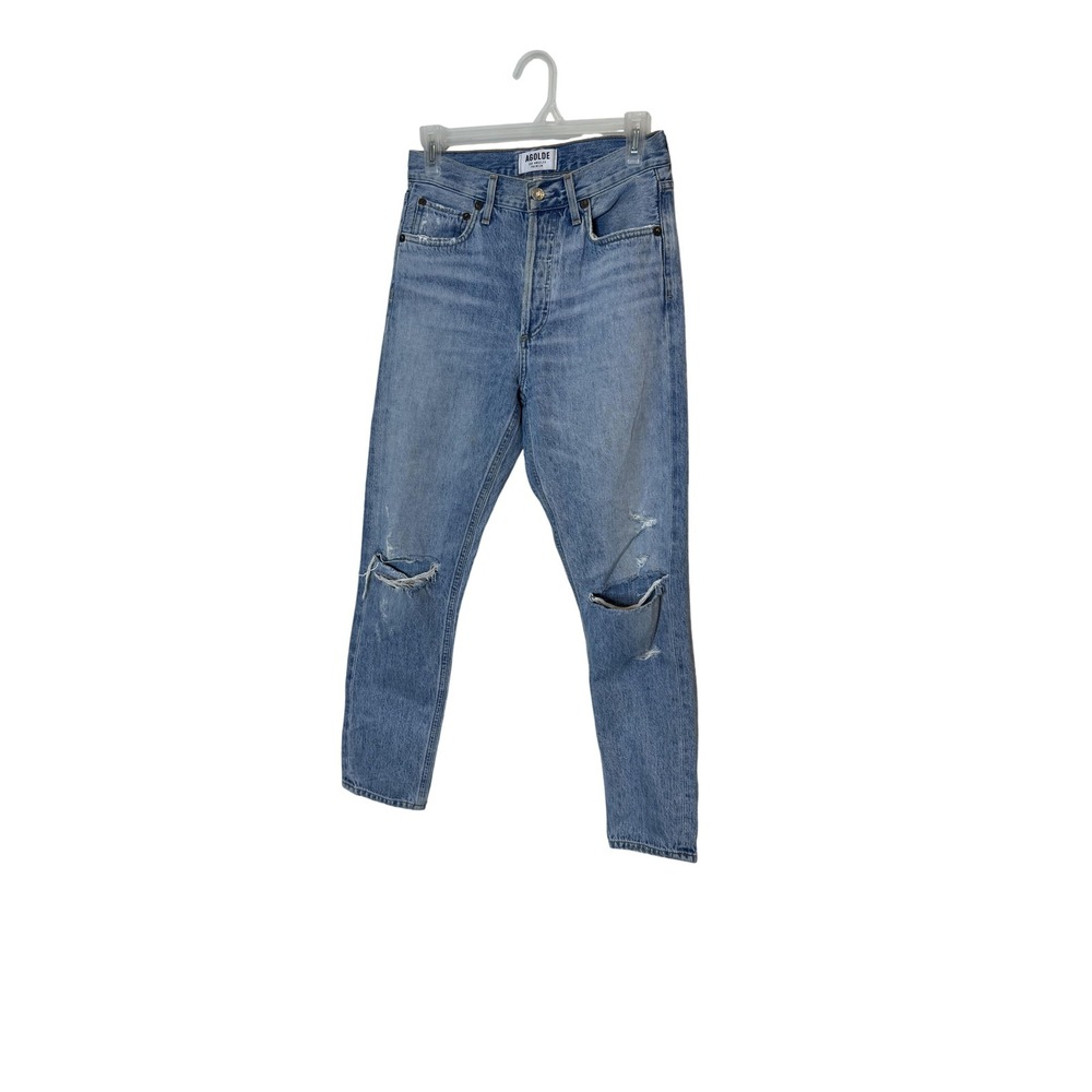 AGOLDE Jamie Jeans Womens 25 Light Wash High Rise Distressed‎ Denim USA Made